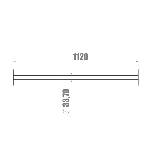 2021084 - Single bar 1120 mm korte flens - 2